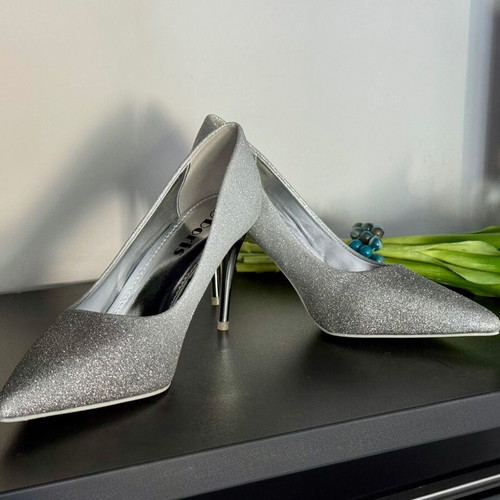 Silver High Heels Size 40 New with Ombre Effect