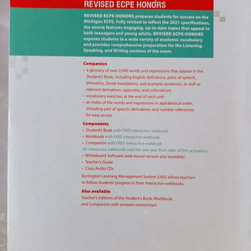 Revised ECPE Honors Companion used, Burlington for Proficiency C2