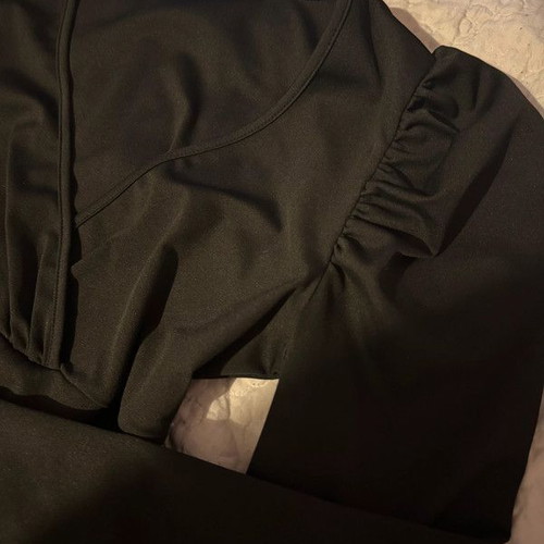 Shein mini dress black wrap with long sleeve like new, size L