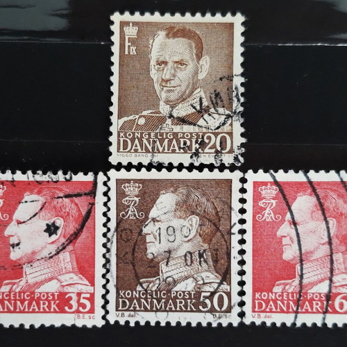 Σφραγισμένα γραμματόσημα Δανίας 1950-1967, King Frederik IX, σαν καινούργια σειρά 4 τεμαχίων