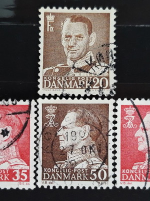 Σφραγισμένα γραμματόσημα Δανίας 1950-1967, King Frederik IX, σαν καινούργια σειρά 4 τεμαχίων