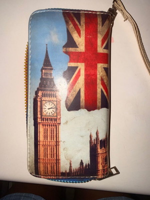Πορτοφόλι London Style ευρύχωρο, σαν καινούργιο, μπλε πολύχρωμο