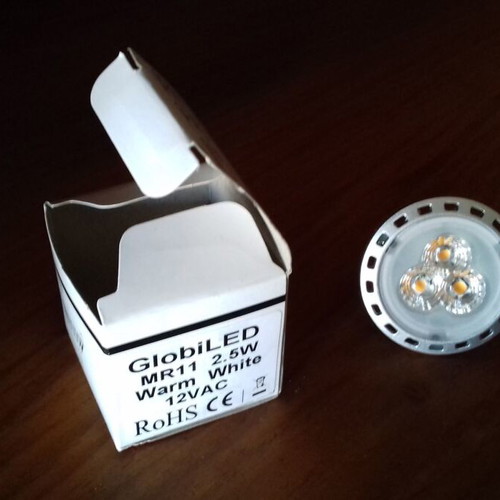 GlobiLED MR11 2.5W LED spot new, 12 pieces, warm light 12V AC