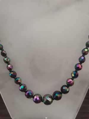 Art Deco jewelry set like new with Aurora Borealis crystals in purple