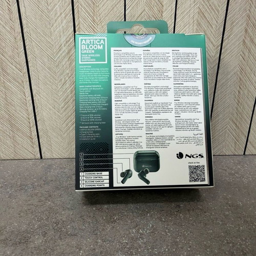 NGS Artica Bloom Green Bluetooth earbuds new