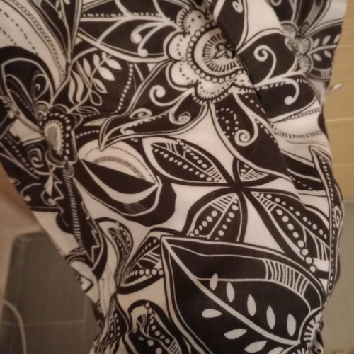 Summer dress used, size S, black and white