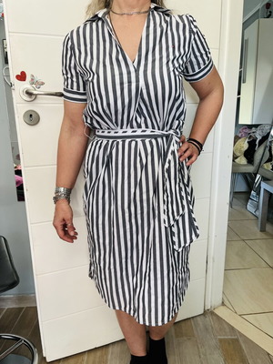 Tommy Hilfiger midi dress new, size S/M, white and grey
