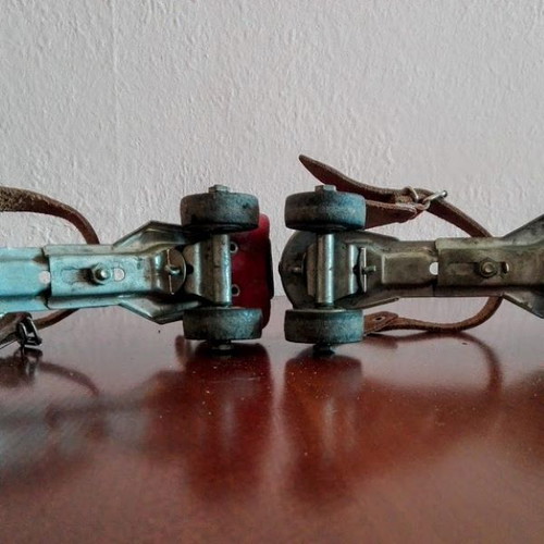 Vintage Germina Adjustable Roller Skates leather and steel used