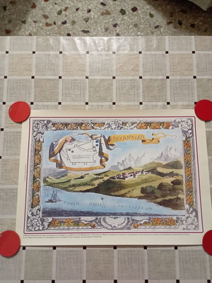 Decorative engraving of Igoumenitsa by M. Coronelli, new