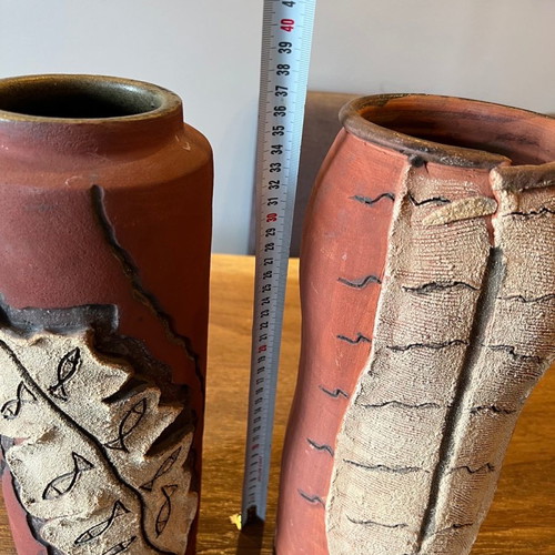 Clay vases new, set of two pieces