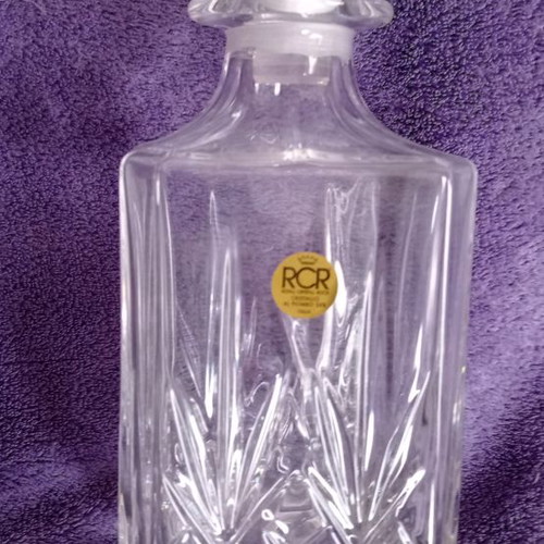 Crystal whiskey decanter new RCR Royal Crystal Rock vintage