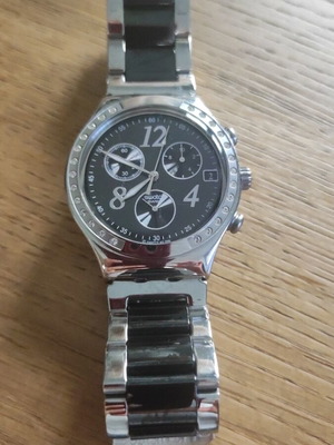 Swatch Irony Chrono Dreamnight wristwatch, black stainless steel