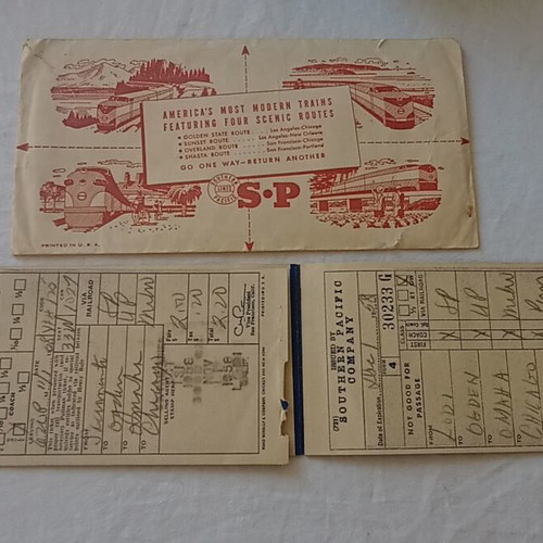Εισιτήριο τραίνου 1958 μεταχειρισμένο, από Νέα Υόρκη για Σικάγο