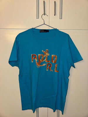 Ralph Lauren T-shirt used, size Medium, blue with print