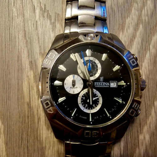 Festina F16286 men's wristwatch, black and silver