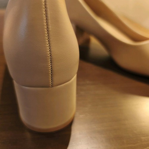 C’M Paris beige pumps size 40 used, synthetic leather, 5cm heel