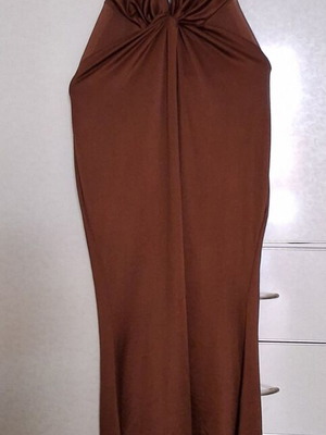 Shein women's halter neck dress new, brown