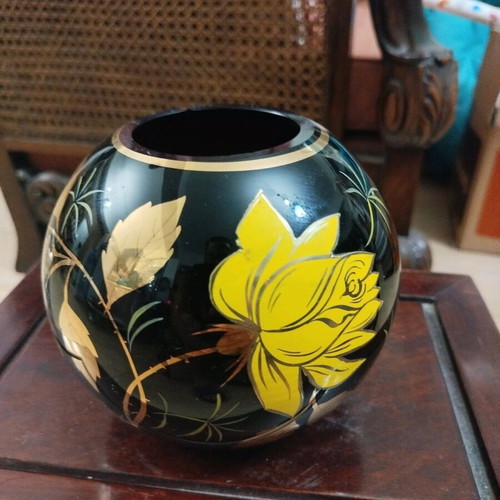 Glass vase used, height 13cm
