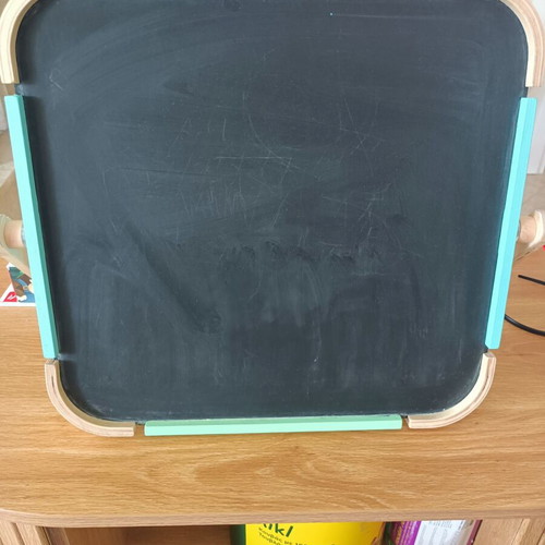 Hape children's board like new, chalk, marker, and paper
