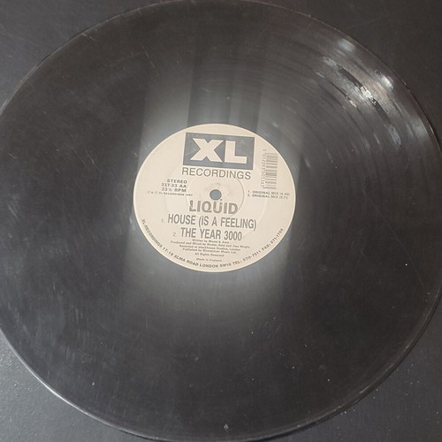 Liquid vinyl record used with scratches