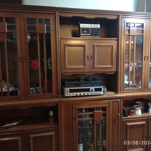 Composite furniture used, solid walnut, four pieces