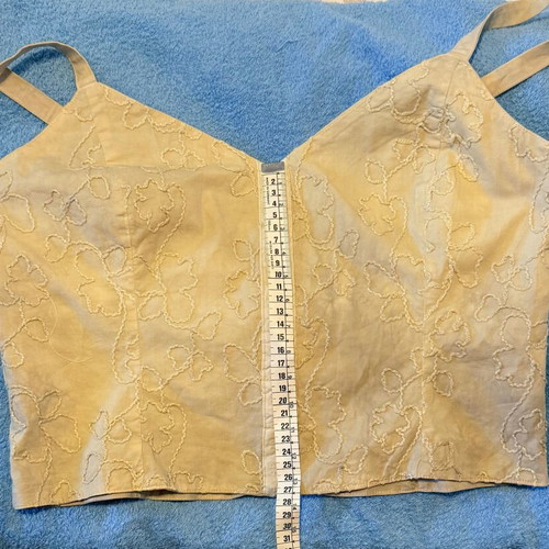 Handmade top bustier cotton with elastane, new, mustard khaki