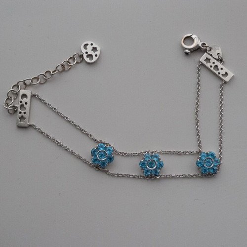 Pasquale Bruni blue topaz flower cluster bracelet like new, turquoise and silver