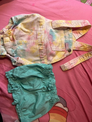 Baby romper 6-12 months like new with Baby Gap shorts