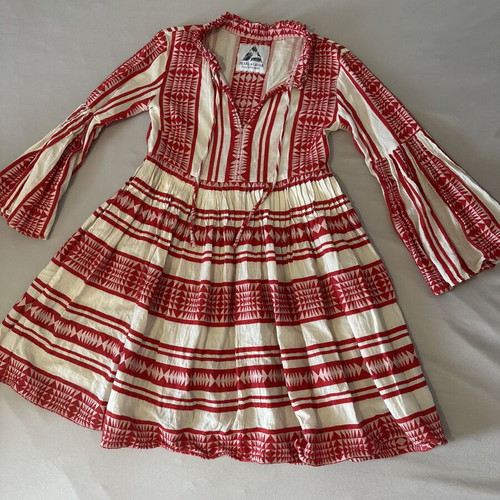 Pearl & Caviar Kaftan Dress Small New, Red Boho Resort Style