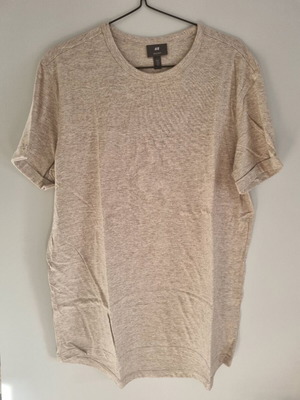H&M light grey plain t-shirt size L new