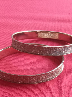 Bracelet set with silver and gold glitter bangles like new