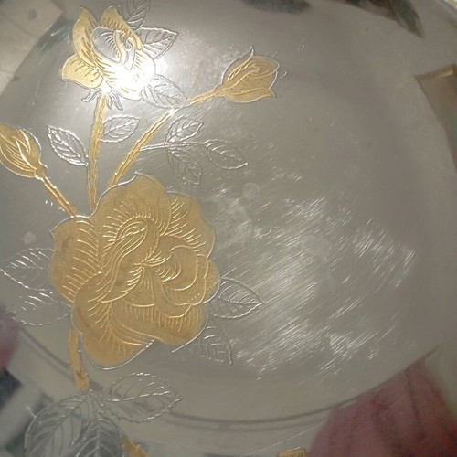 Vintage serving platter with 25K Delux gold design used
