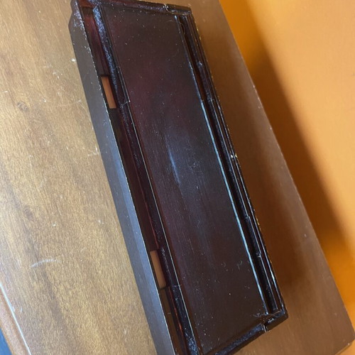 Montblanc vintage pen case with marbled red and black finish
