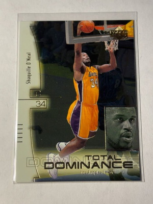2000-01 Upper Deck Total Dominance Shaquille O'Neal Los Angeles Lakers card used