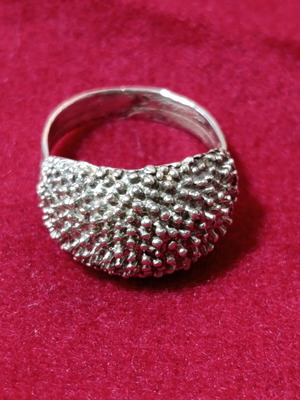 925 silver embossed ring, size 59