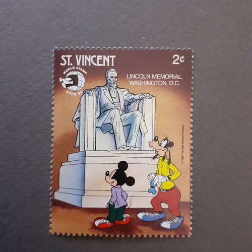 St. Vincent Walt Disney set of 6 stamps, US monuments 1989
