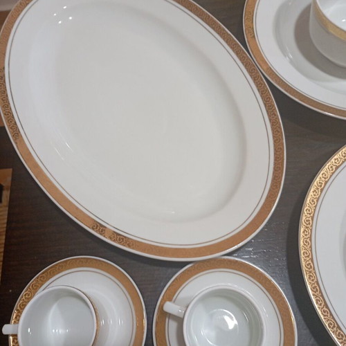 Complete 46-Piece Bulgarian Porcelain Dinner and Coffee Serving Set like new