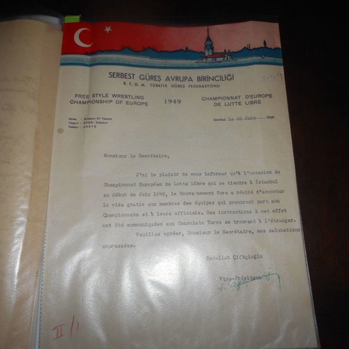 Hellenic Wrestling and Weightlifting Federation used correspondence 1930-1940