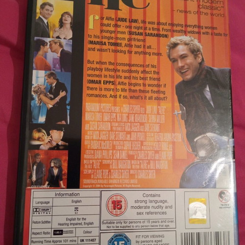 Alfie DVD like new, adventure romance, subbed