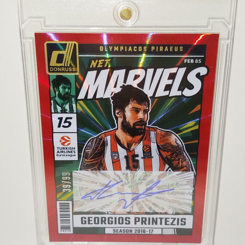2024-25 Donruss Euroleague NET Marvels card signed by Georgios Printezis new
