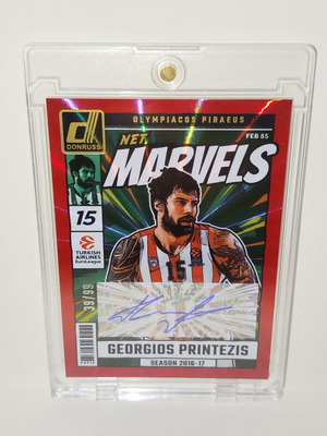 2024-25 Donruss Euroleague NET Marvels card signed by Georgios Printezis new
