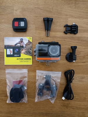 Action Camera 4K 60fps Dual Screen WiFi σαν καινούργιο με αξεσουάρ και θήκη
