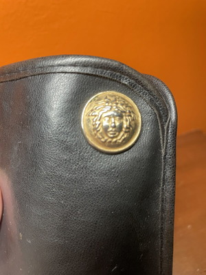 Gianni Versace leather glasses case, vintage 90s, Medusa logo