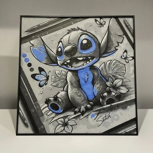 Stitch 3D printed frame new 20×20 cm with frame