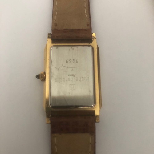 Michel Herbelin quartz watch used gold-plated with sapphire