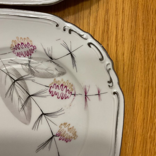 Set of 6 vintage 50s dessert plates German porcelain like new