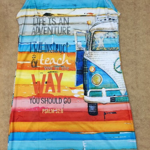 VW Bus Sleeveless Mini Midi Dress New, Polyester, S/M L/XL