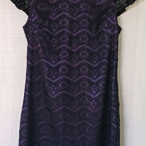 Evening purple dress ZIC ZAC with lace and satin details like new
