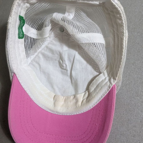 Benetton jockey hat girls used, adjustable, white pink