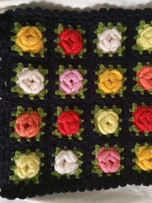 Wool pillowcase used, old needlework with embroidery